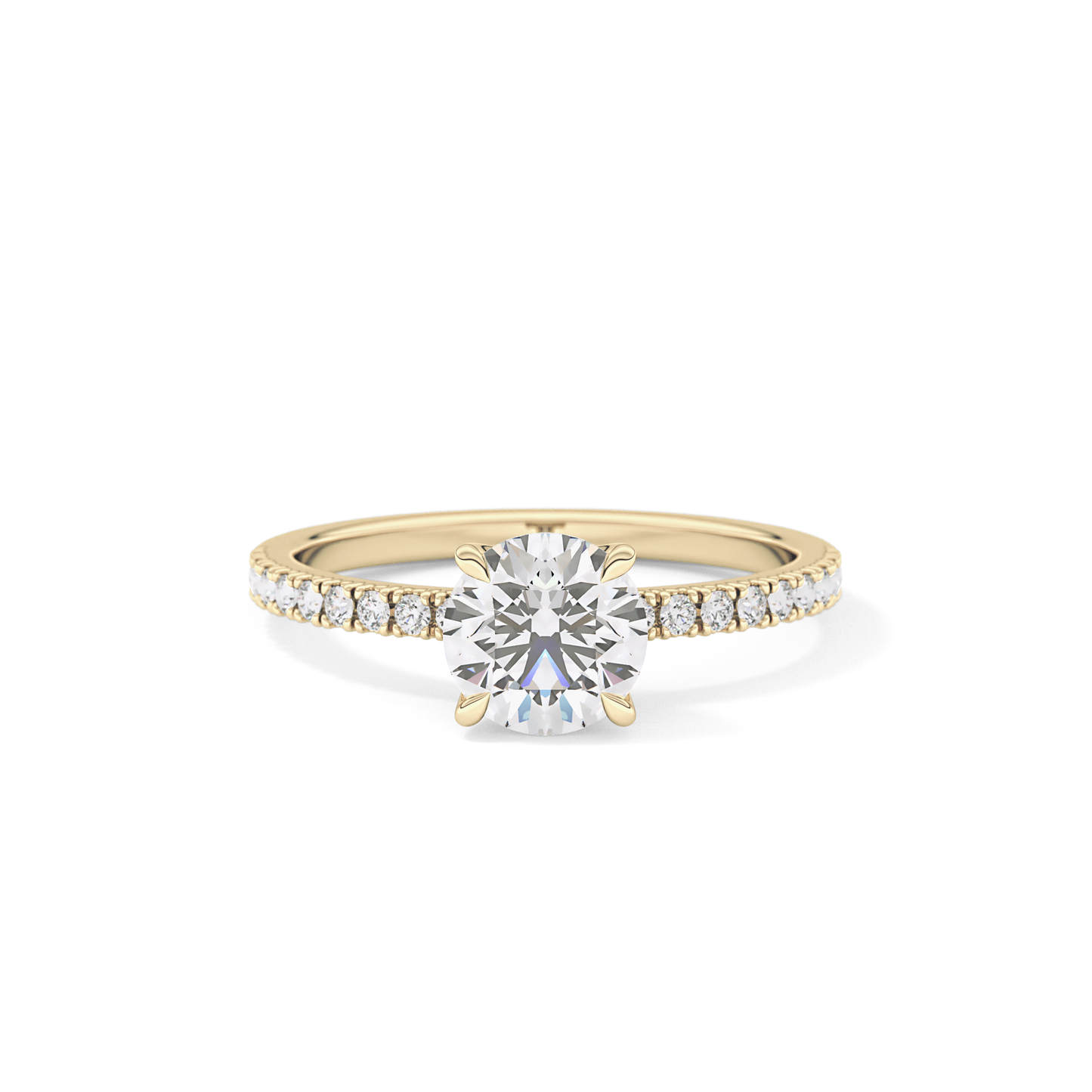 Round Pave Lab Grown Diamond Engagement Ring