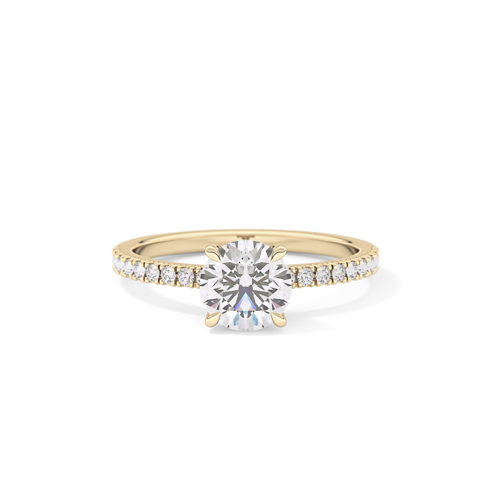 Round Pave Lab Grown Diamond Engagement Ring