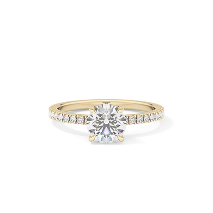 Round Pave Lab Grown Diamond Engagement Ring