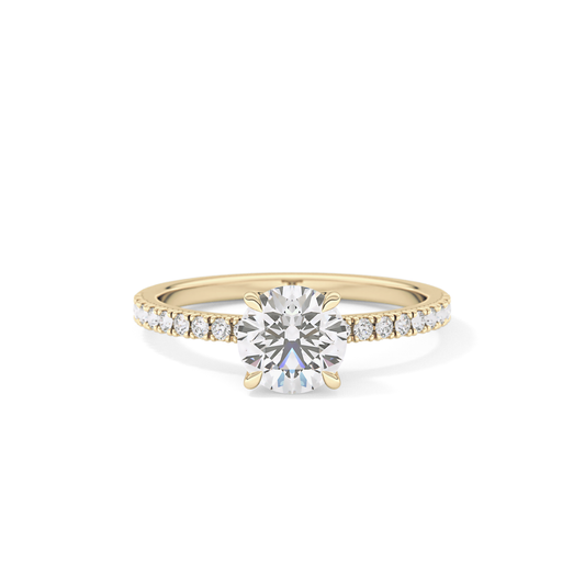 Round Pave Lab Grown Diamond Engagement Ring