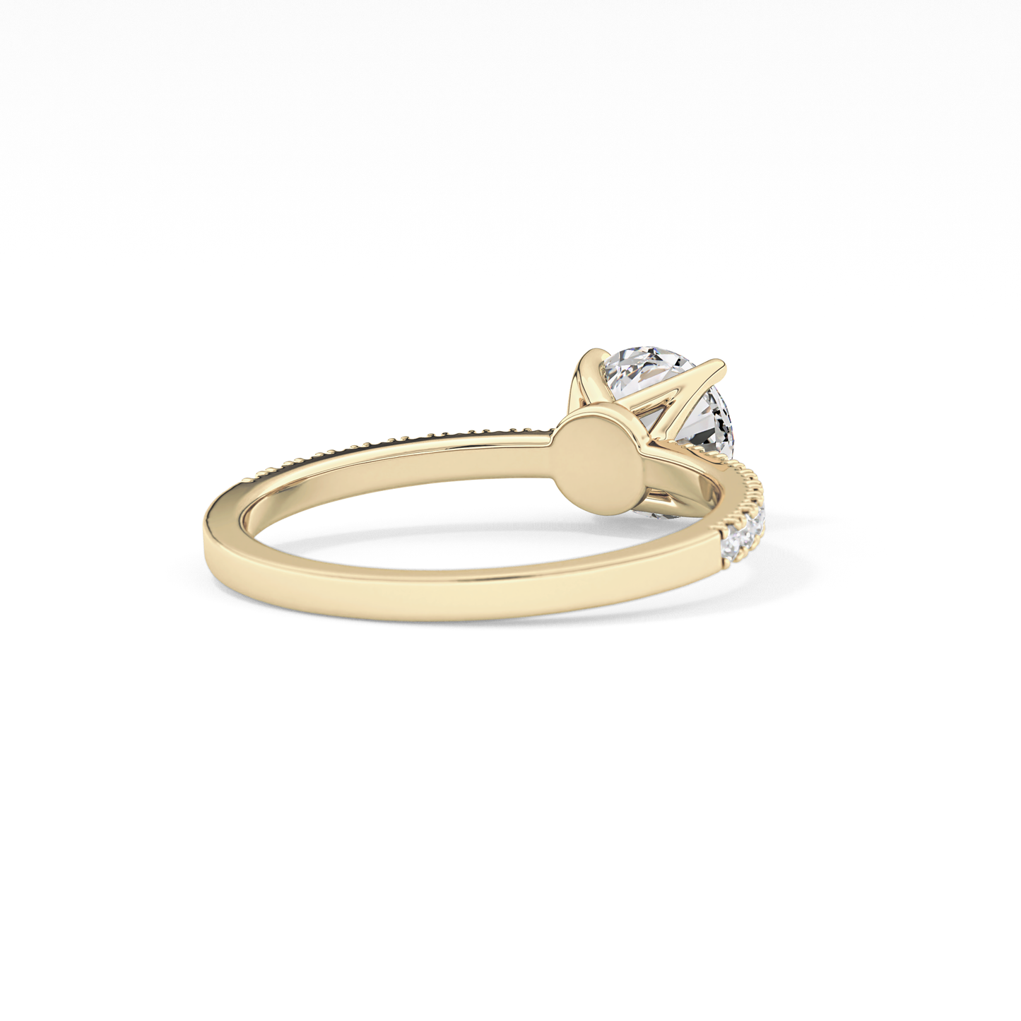 Round Pave Lab Grown Diamond Engagement Ring