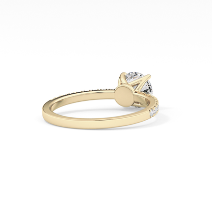 Round Pave Lab Grown Diamond Engagement Ring
