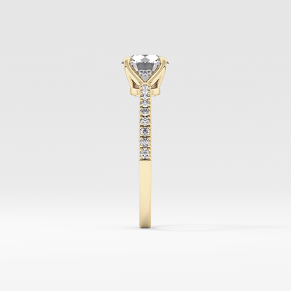 Round Pave Lab Grown Diamond Engagement Ring
