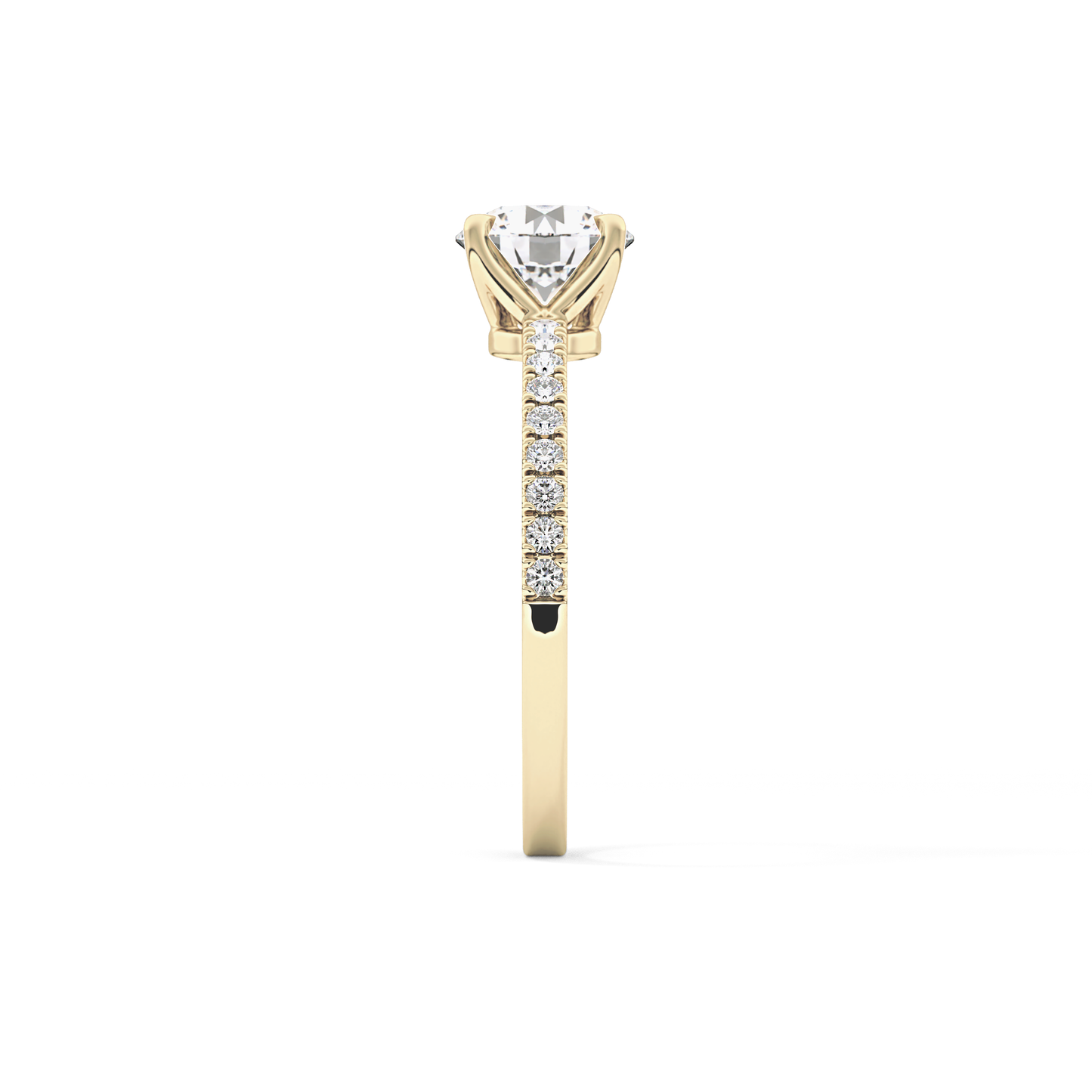 Round Pave Lab Grown Diamond Engagement Ring