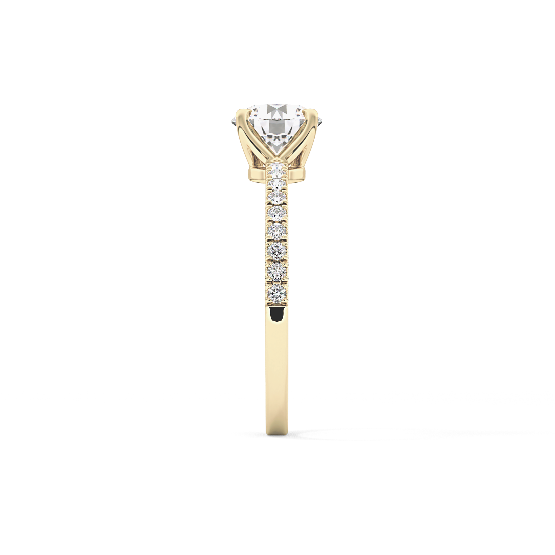 Round Pave Lab Grown Diamond Engagement Ring