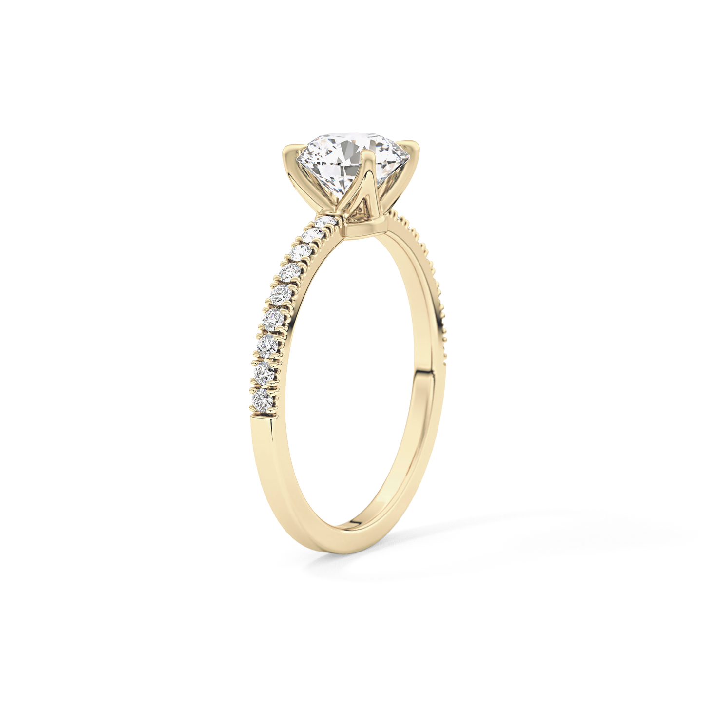 Round Pave Lab Grown Diamond Engagement Ring