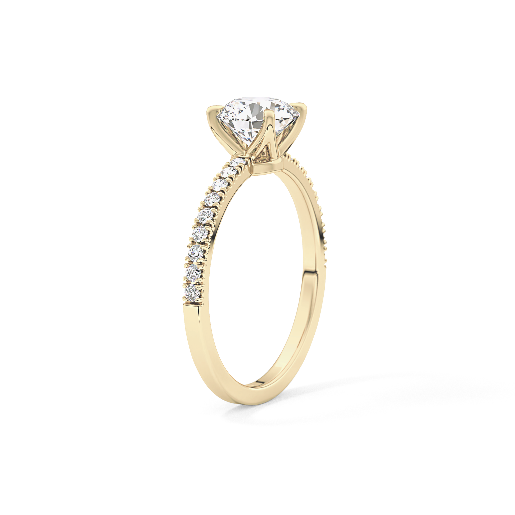 Round Pave Lab Grown Diamond Engagement Ring