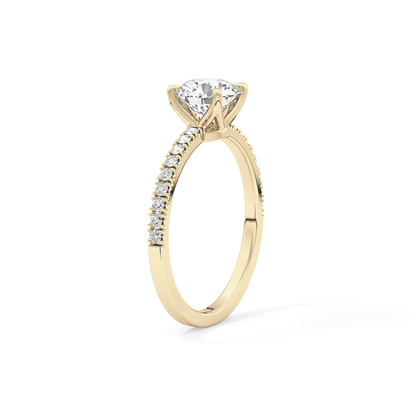 Round Pave Lab Grown Diamond Engagement Ring
