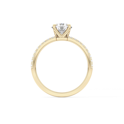 Round Pave Lab Grown Diamond Engagement Ring