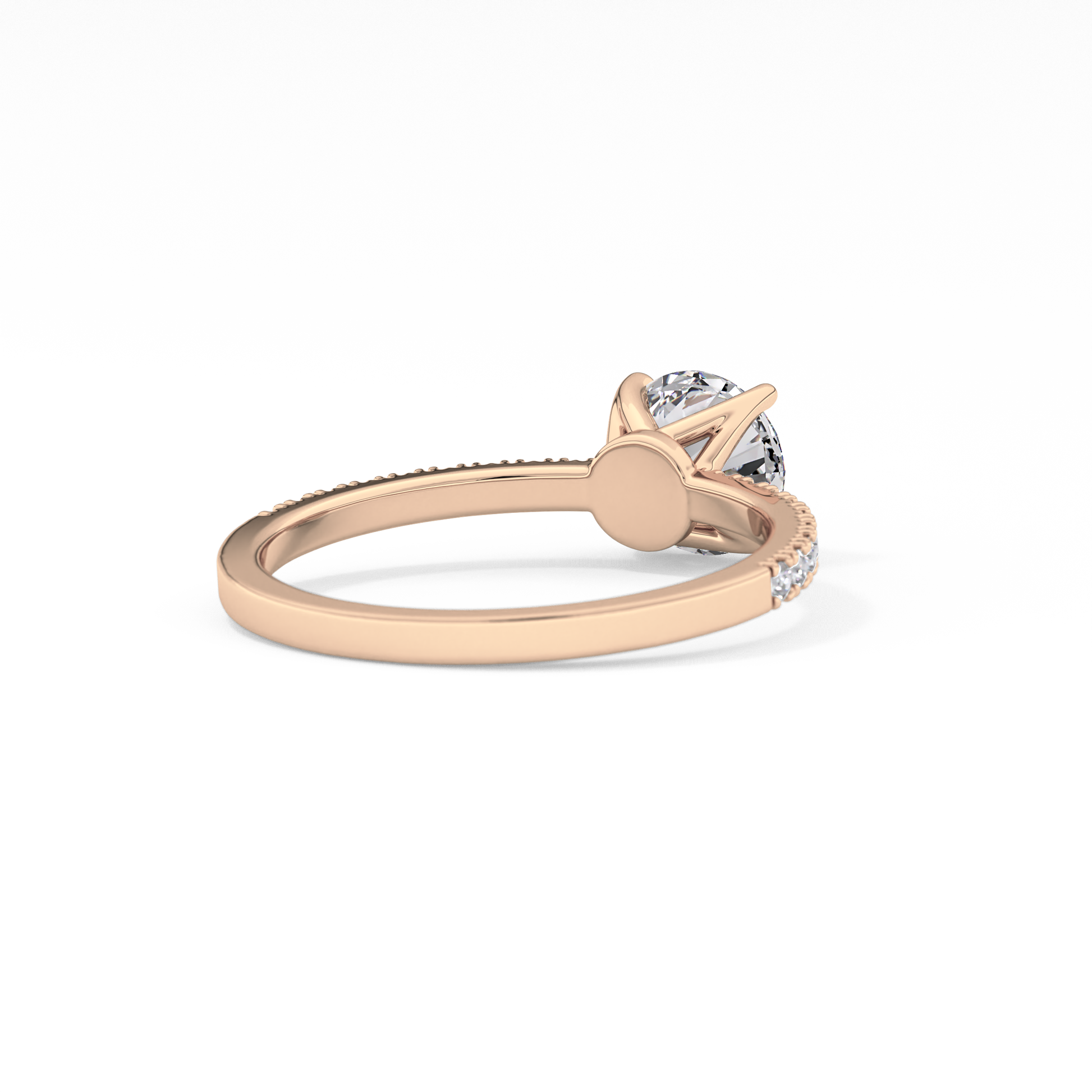 Round Pave Lab Grown Diamond Engagement Ring