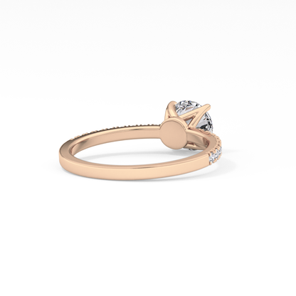 Round Pave Lab Grown Diamond Engagement Ring