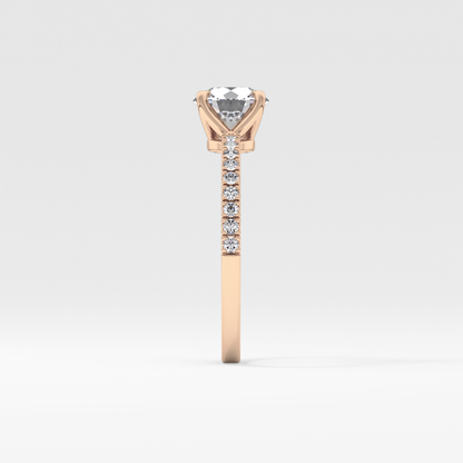 Round Pave Lab Grown Diamond Engagement Ring