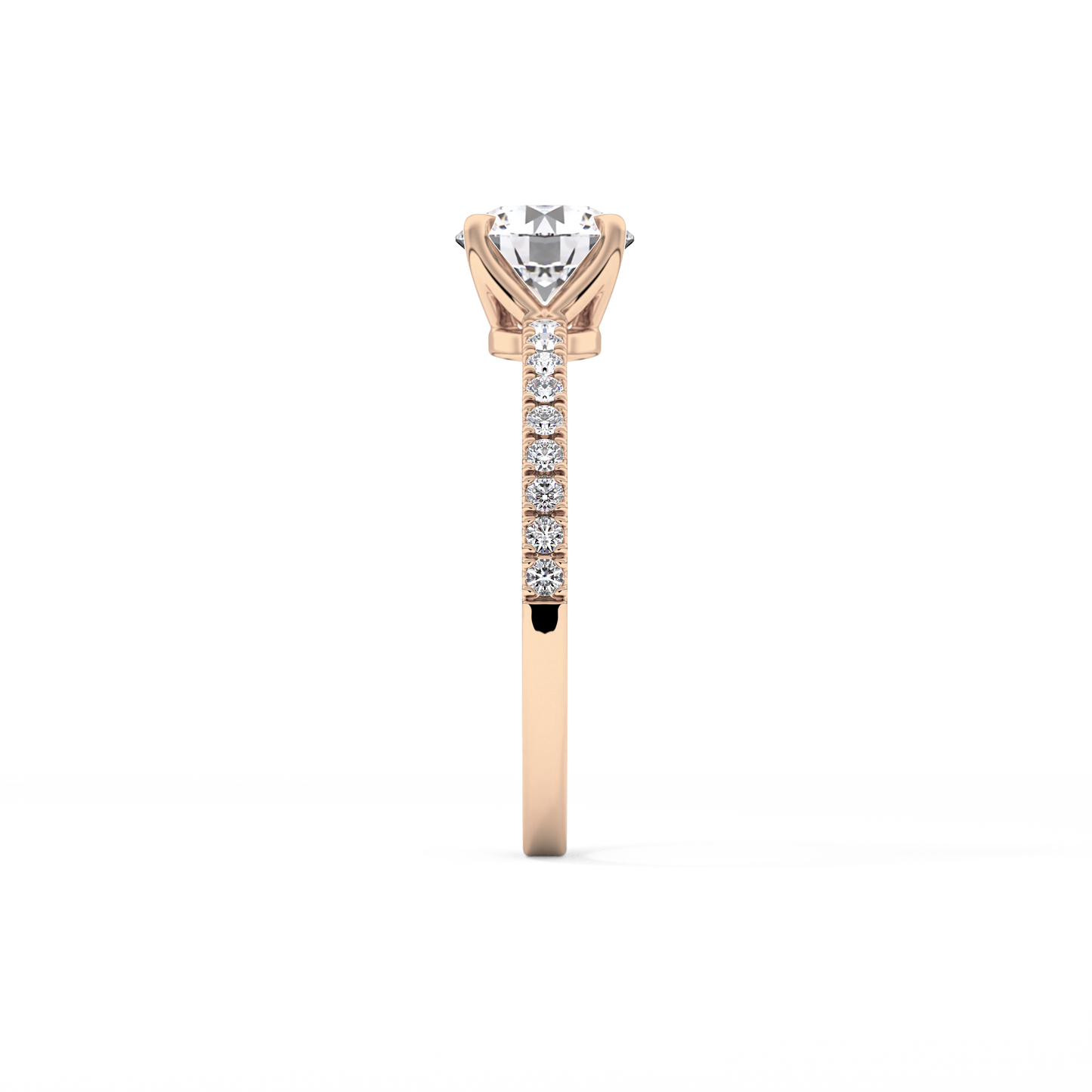 Round Pave Lab Grown Diamond Engagement Ring