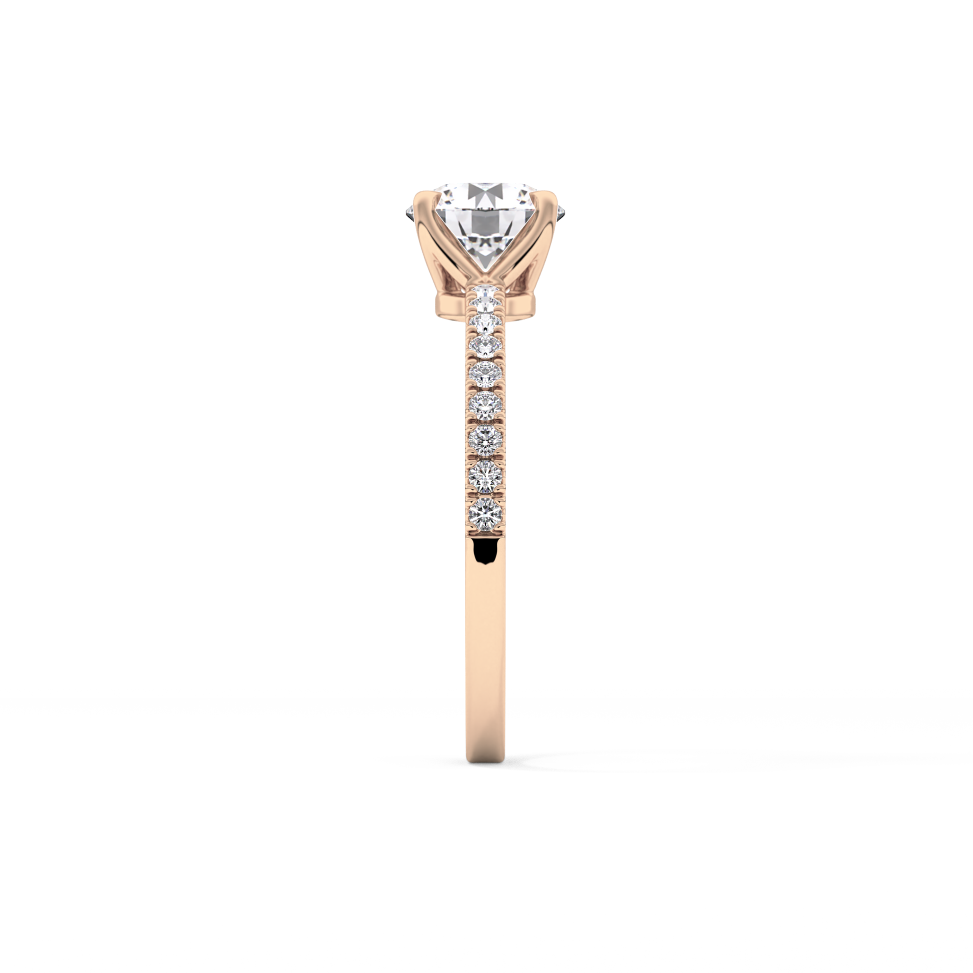Round Pave Lab Grown Diamond Engagement Ring