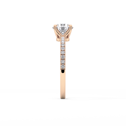 Round Pave Lab Grown Diamond Engagement Ring