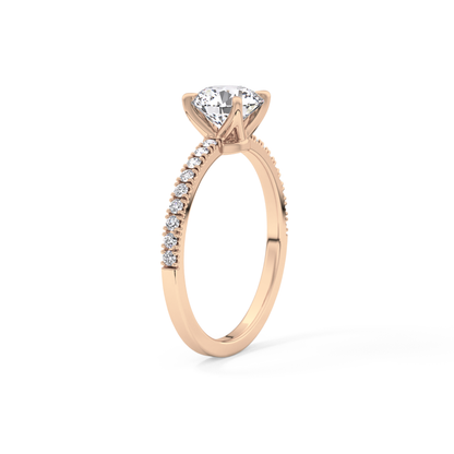 Round Pave Lab Grown Diamond Engagement Ring