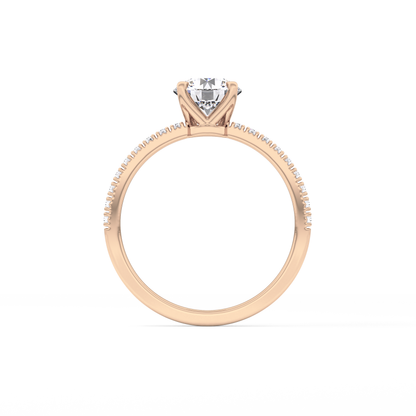 Round Pave Lab Grown Diamond Engagement Ring