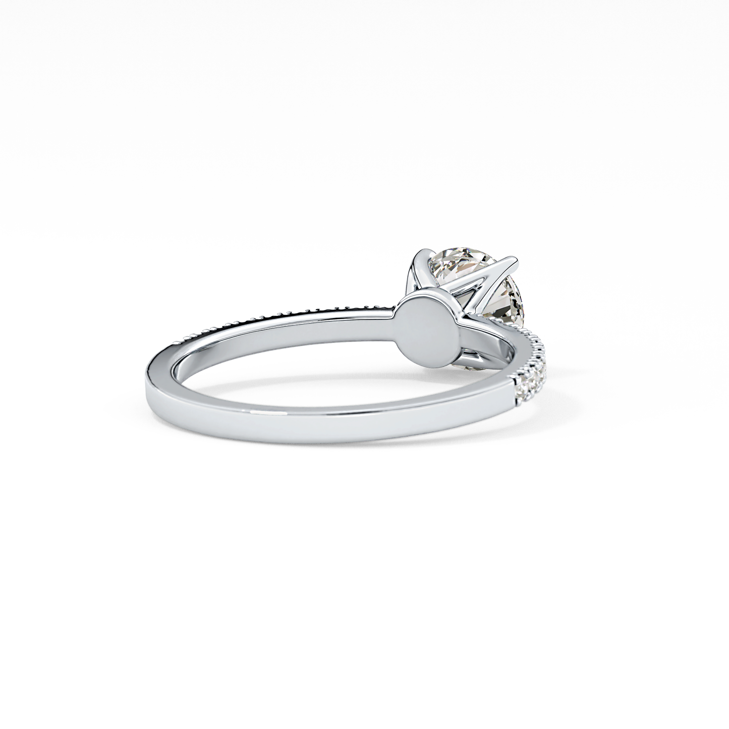 Round Pave Lab Grown Diamond Engagement Ring
