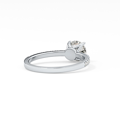 Round Pave Lab Grown Diamond Engagement Ring