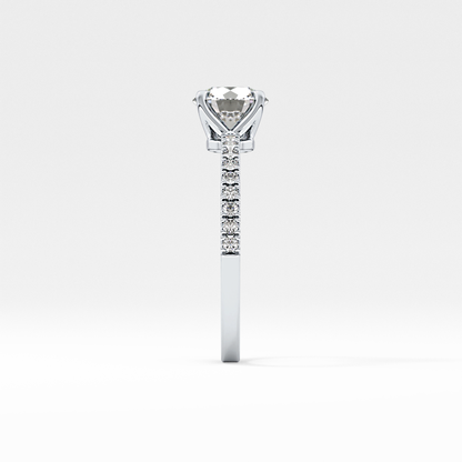 Round Pave Lab Grown Diamond Engagement Ring
