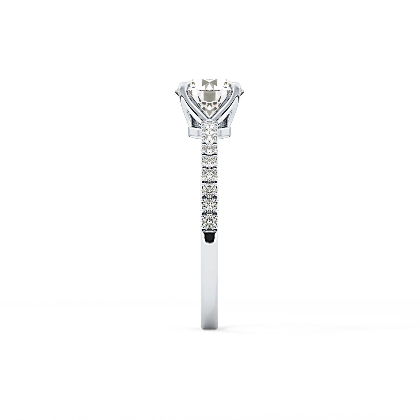 Round Pave Lab Grown Diamond Engagement Ring