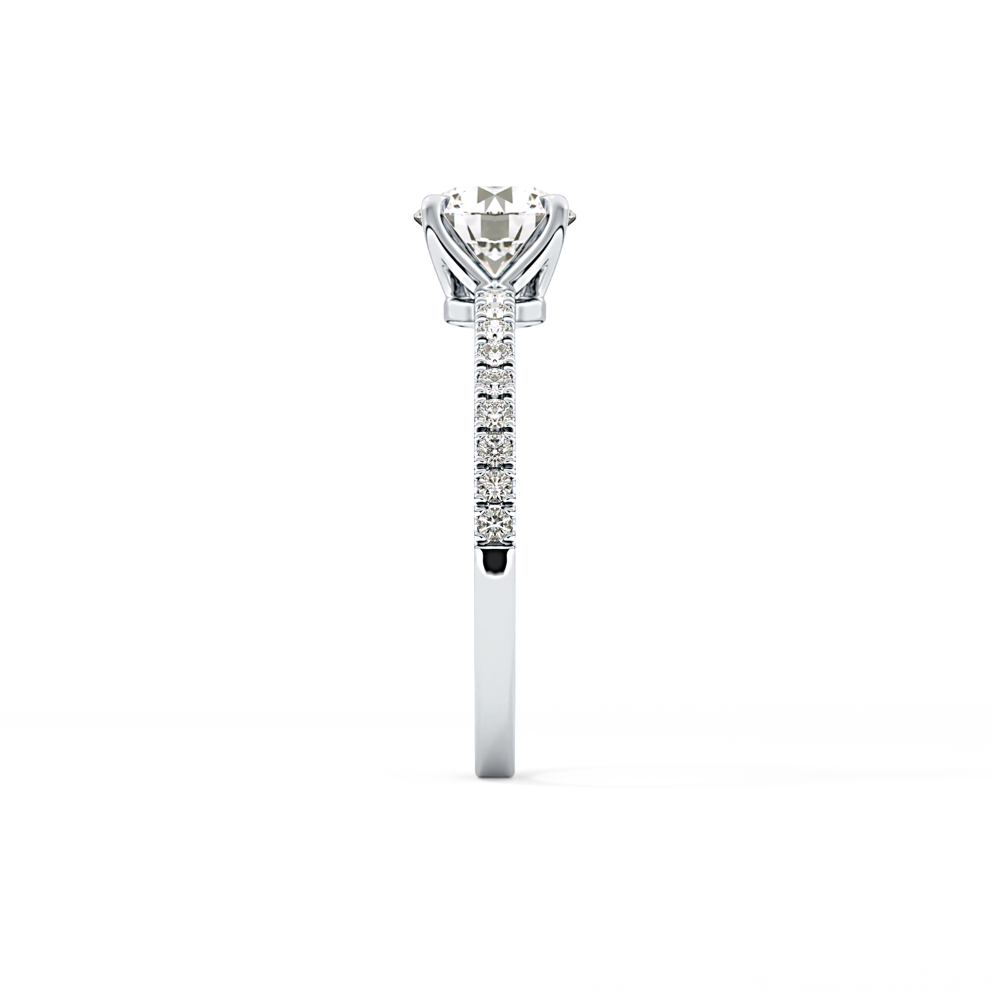 Round Pave Lab Grown Diamond Engagement Ring