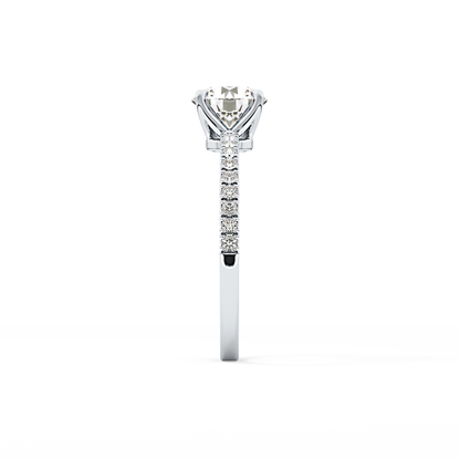 Round Pave Lab Grown Diamond Engagement Ring
