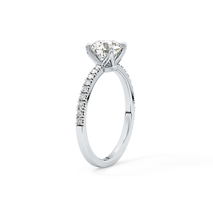 Round Pave Lab Grown Diamond Engagement Ring