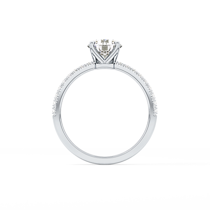 Round Pave Lab Grown Diamond Engagement Ring