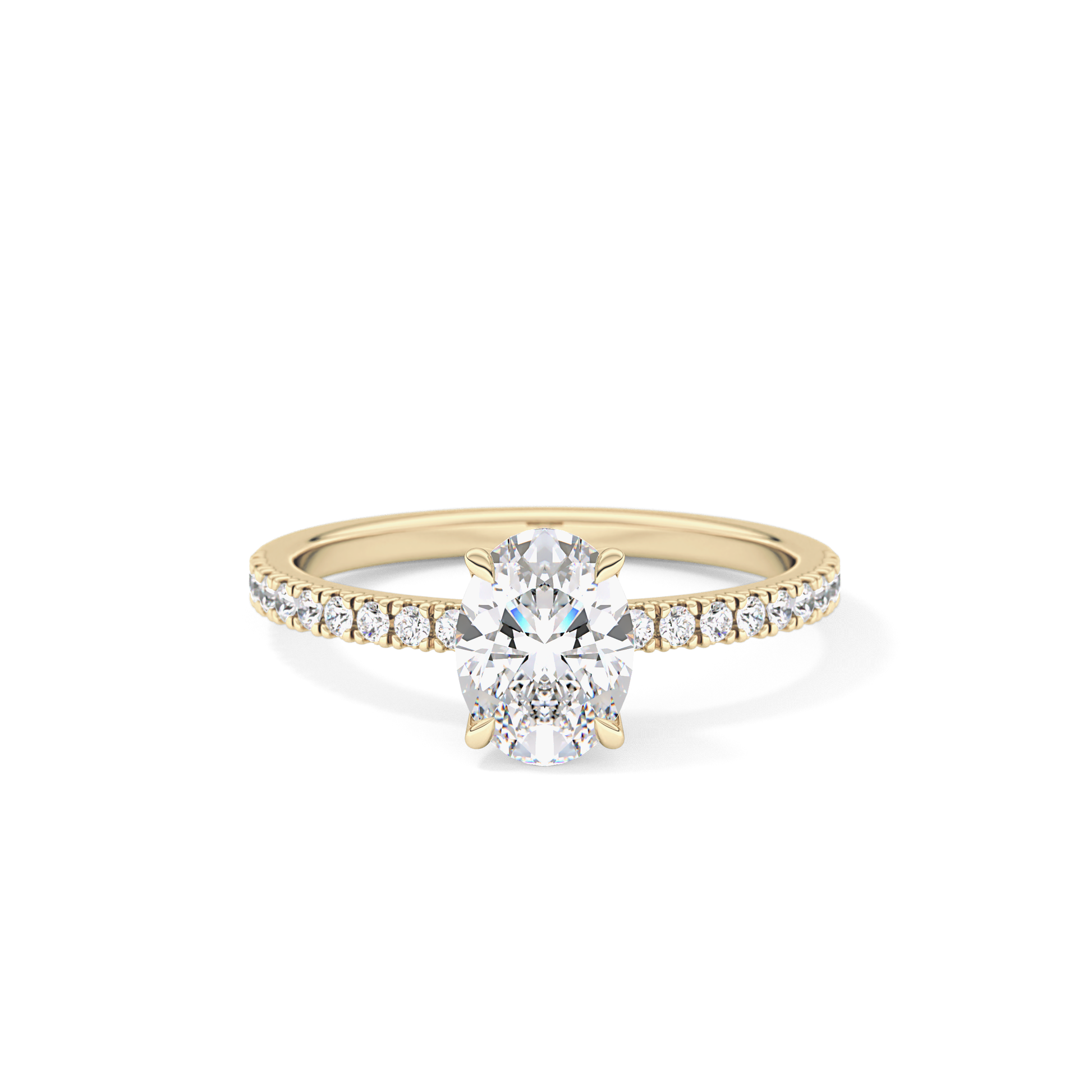 Oval Pave Lab Grown Diamond Engagement Ring