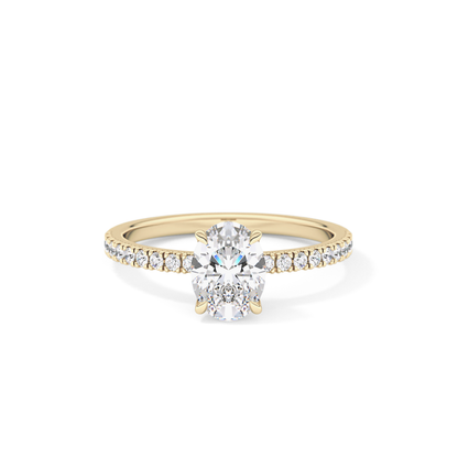Oval Pave Lab Grown Diamond Engagement Ring