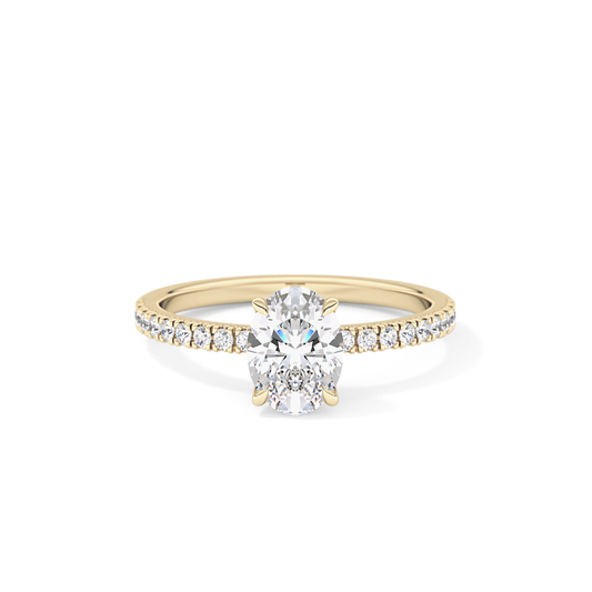 Oval Pave Lab Grown Diamond Engagement Ring