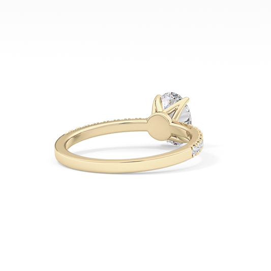 Oval Pave Lab Grown Diamond Engagement Ring