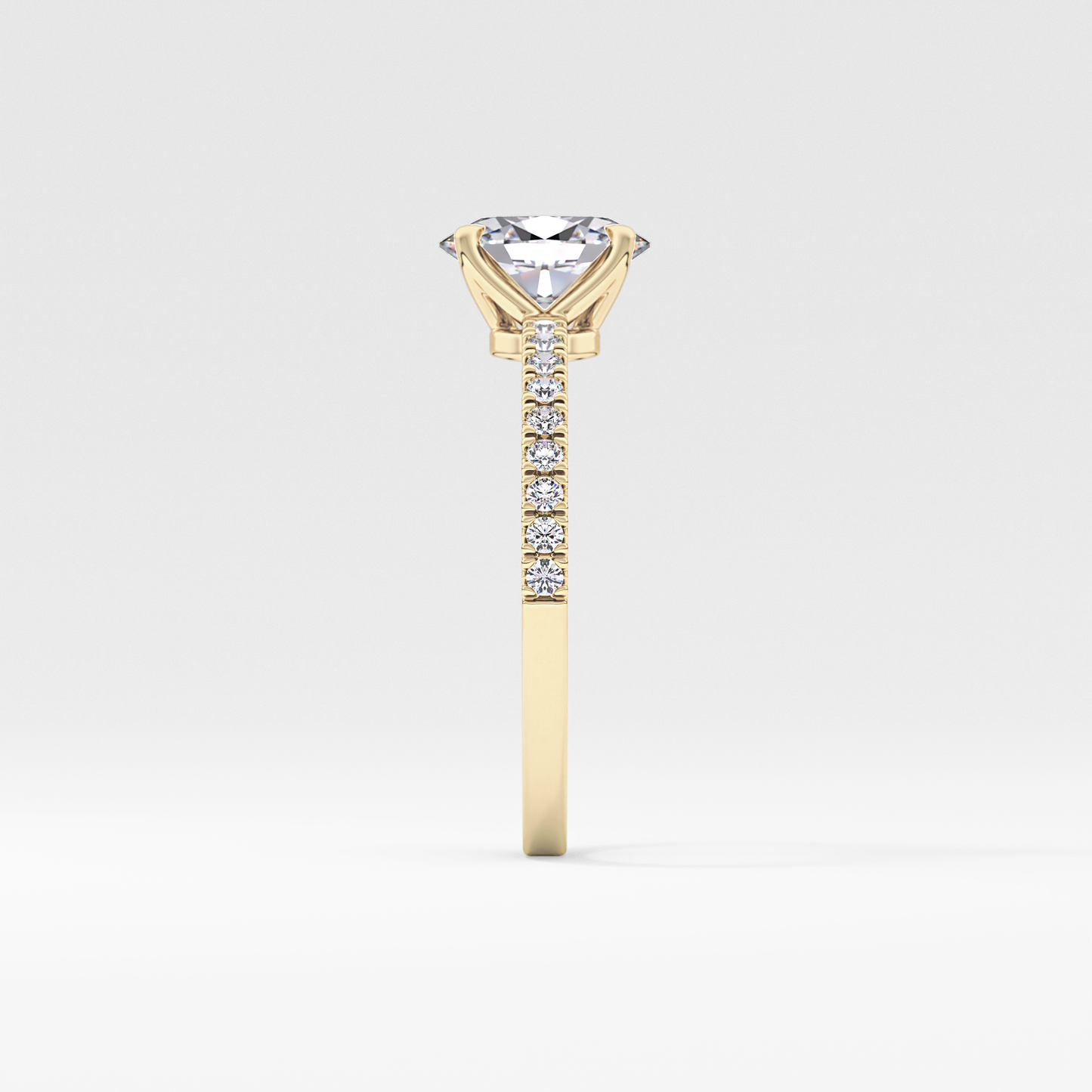 Oval Pave Lab Grown Diamond Engagement Ring