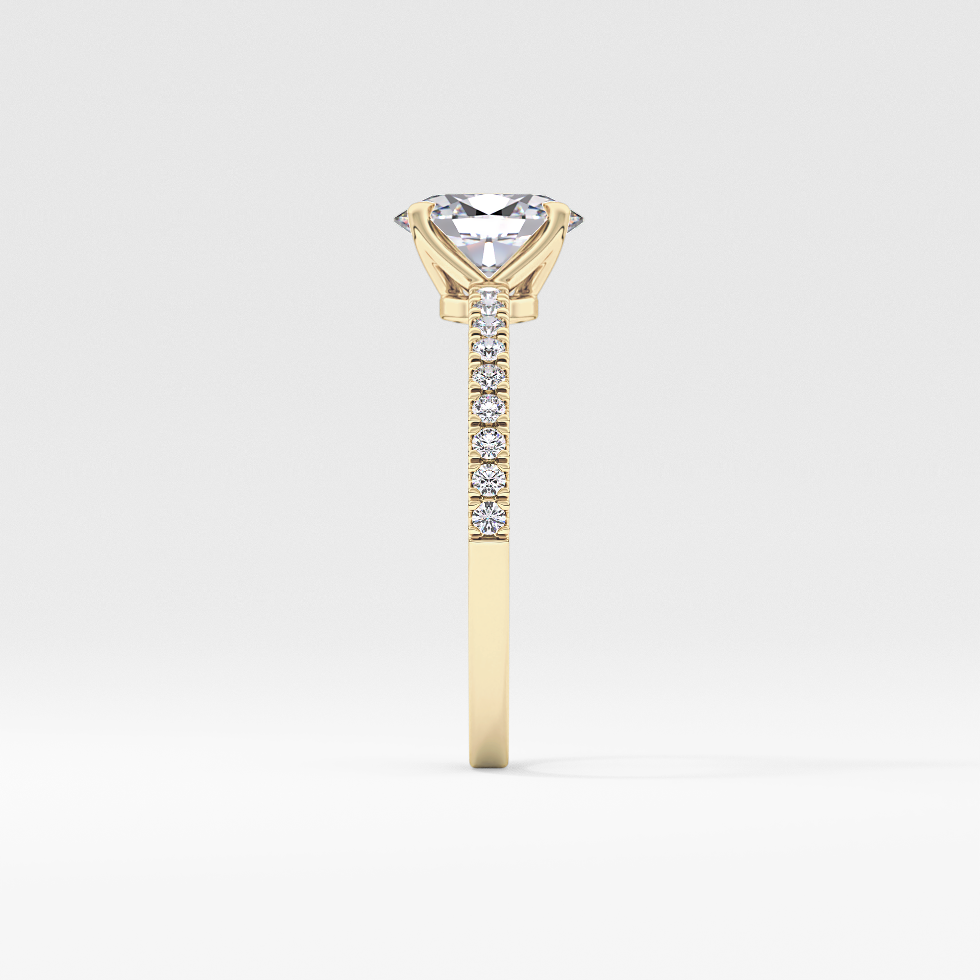 Oval Pave Lab Grown Diamond Engagement Ring