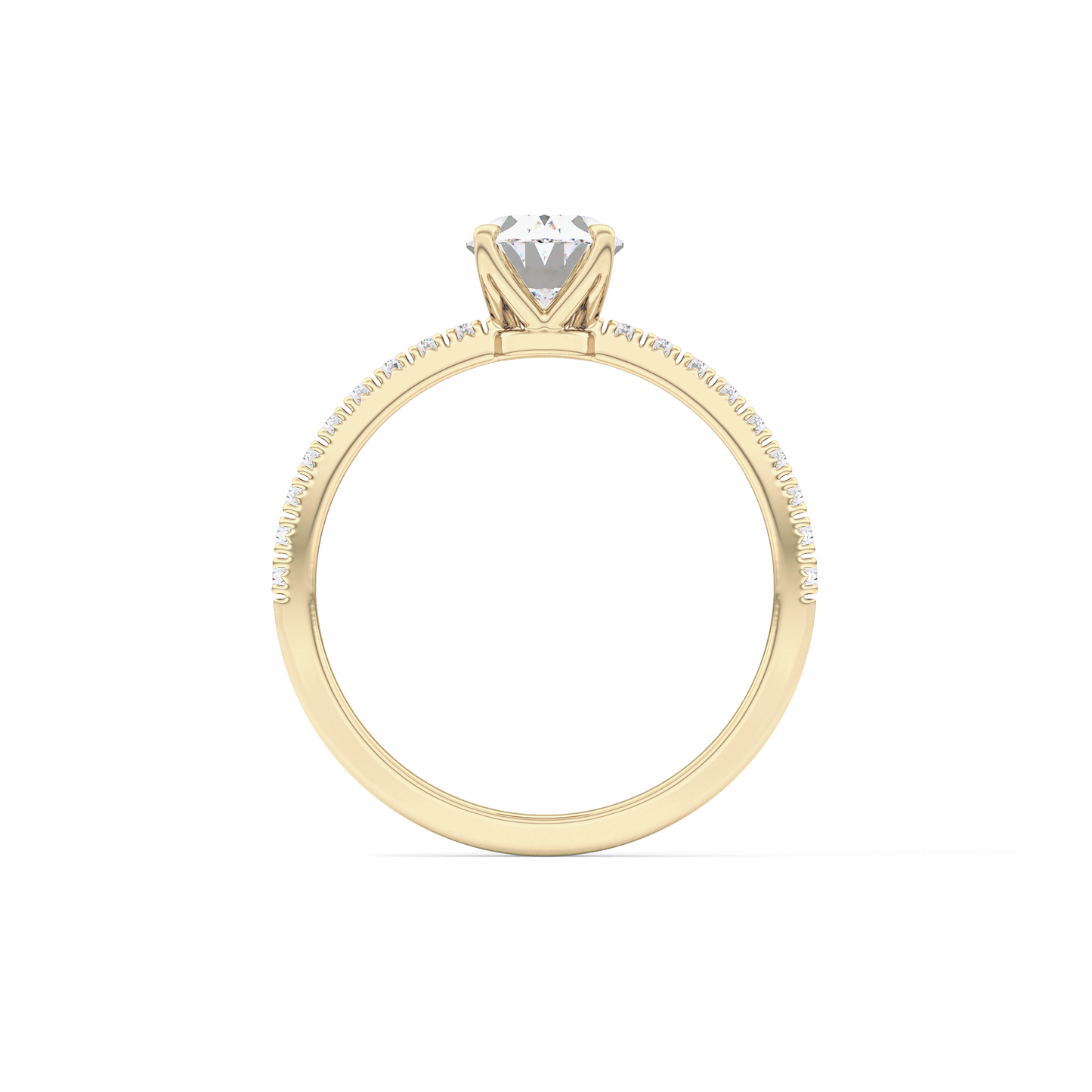 Oval Pave Lab Grown Diamond Engagement Ring
