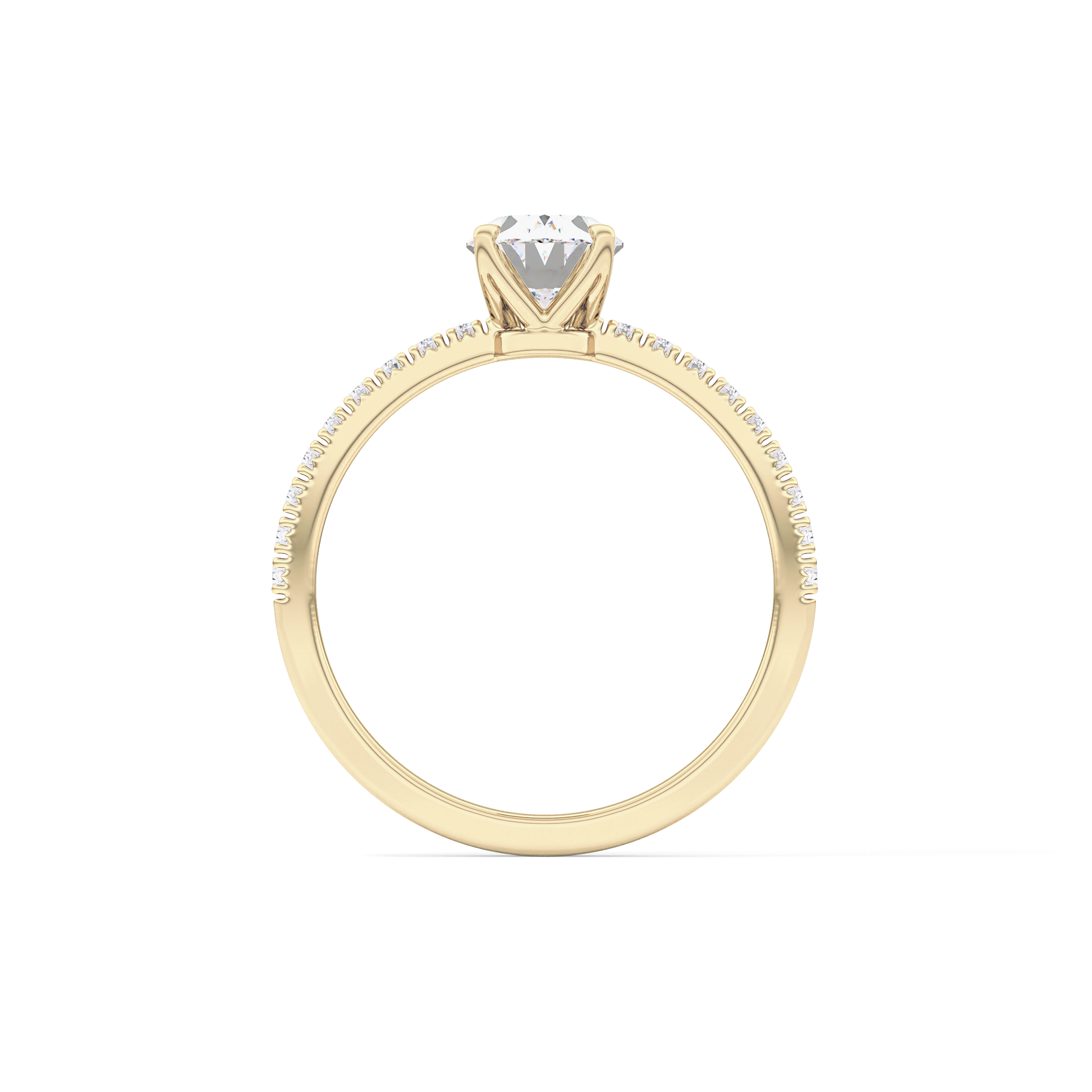 Oval Pave Lab Grown Diamond Engagement Ring