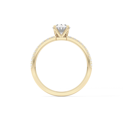 Oval Pave Lab Grown Diamond Engagement Ring