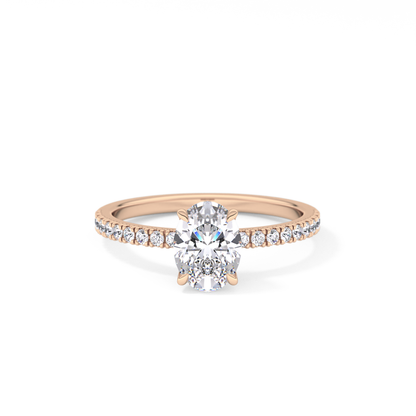 Oval Pave Lab Grown Diamond Engagement Ring