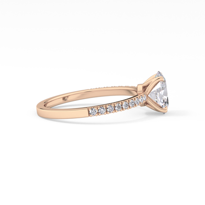 Oval Pave Lab Grown Diamond Engagement Ring