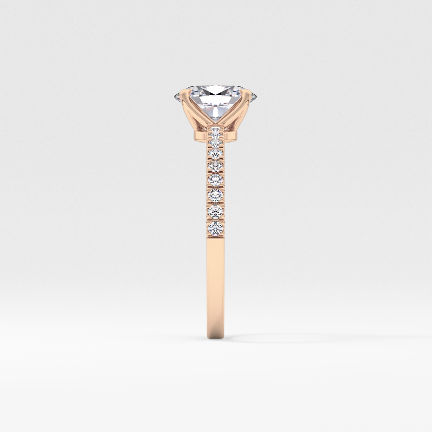 Oval Pave Lab Grown Diamond Engagement Ring