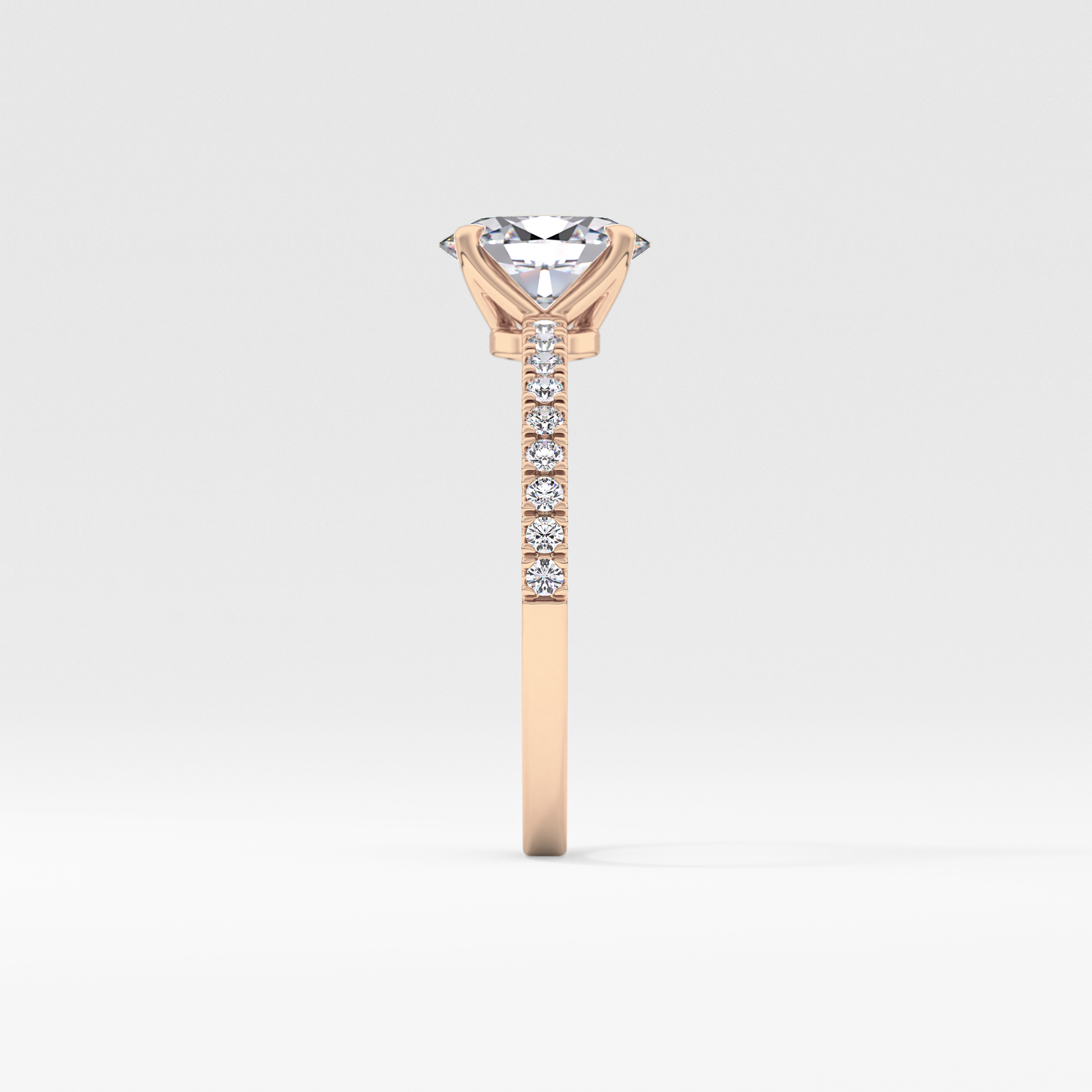 Oval Pave Lab Grown Diamond Engagement Ring