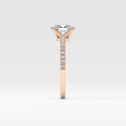 Oval Pave Lab Grown Diamond Engagement Ring