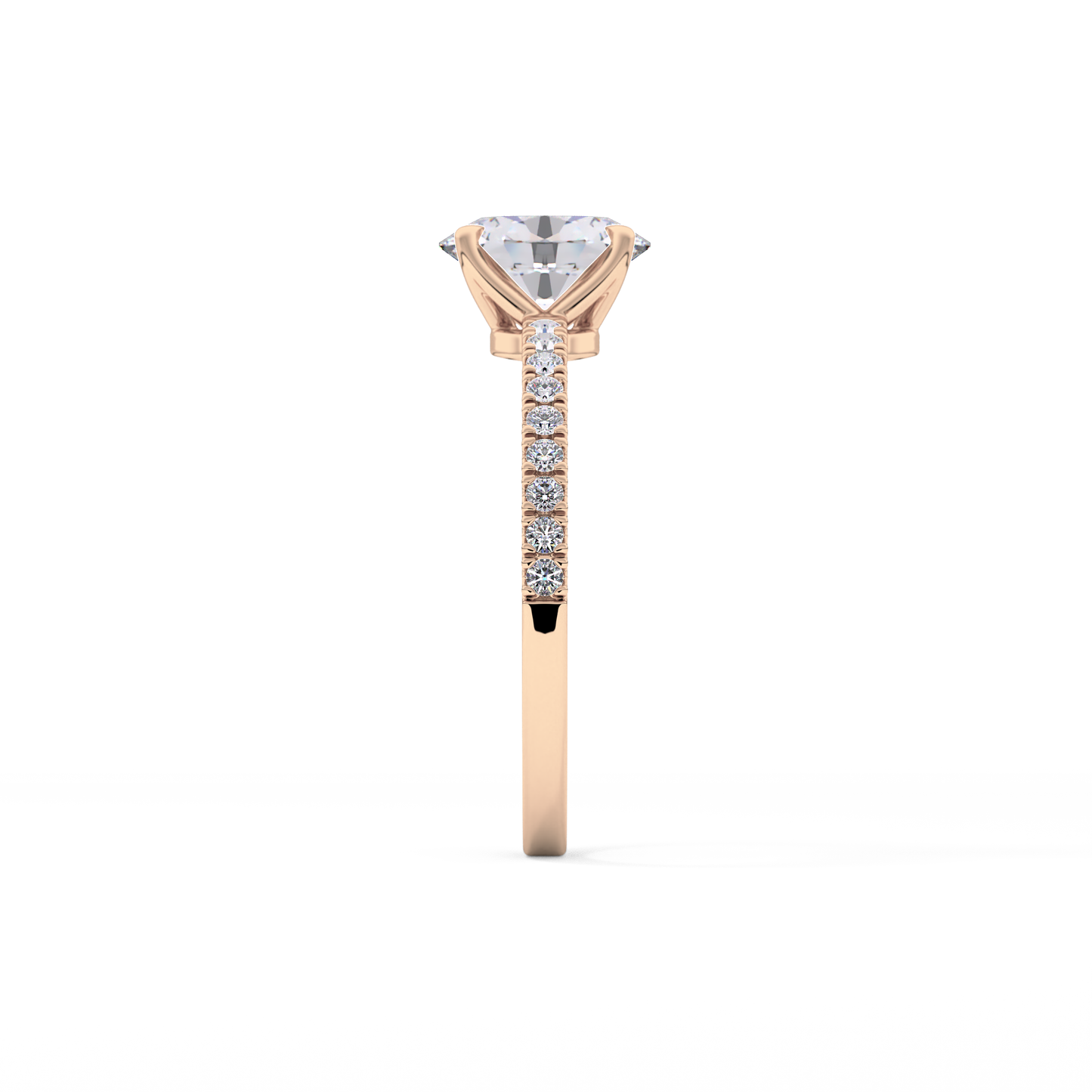 Oval Pave Lab Grown Diamond Engagement Ring
