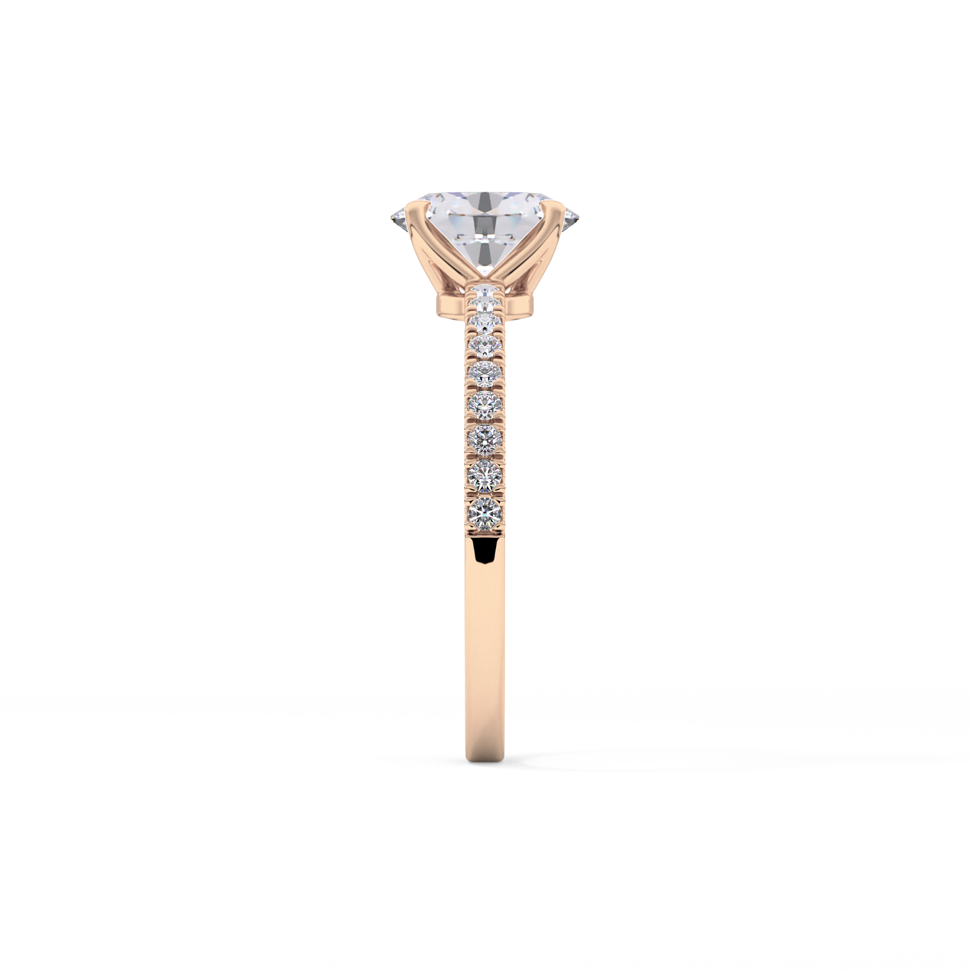 Oval Pave Lab Grown Diamond Engagement Ring