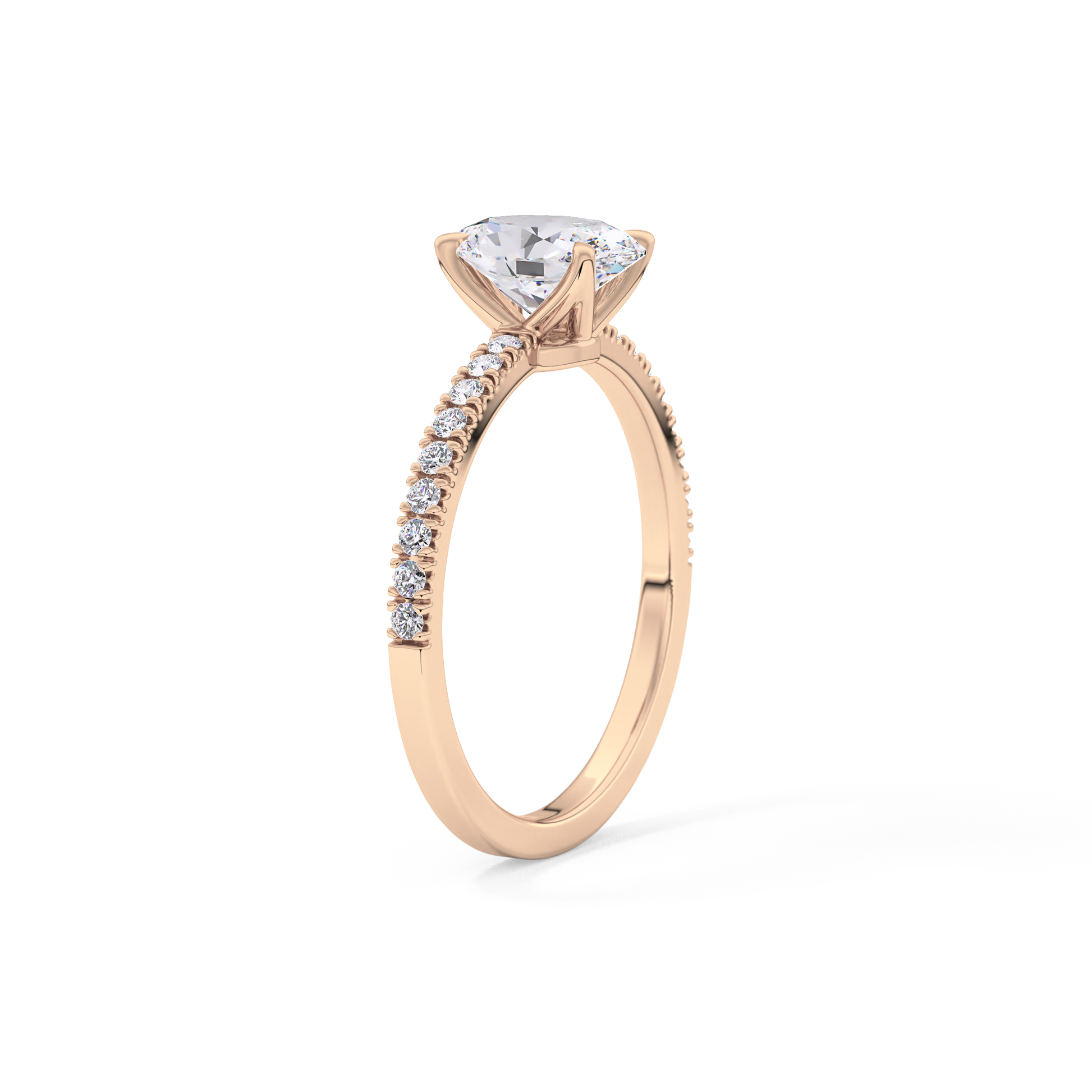 Oval Pave Lab Grown Diamond Engagement Ring