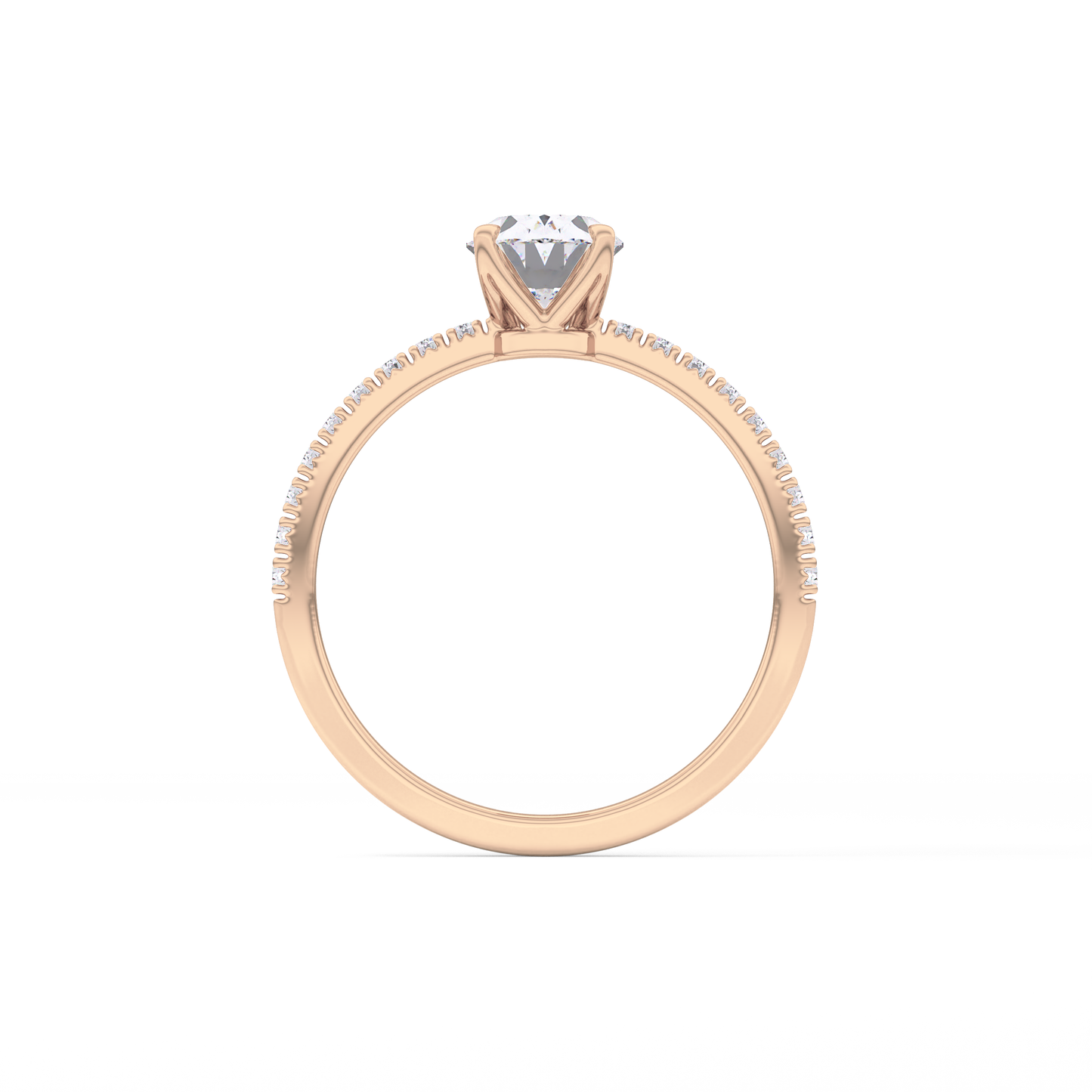 Oval Pave Lab Grown Diamond Engagement Ring