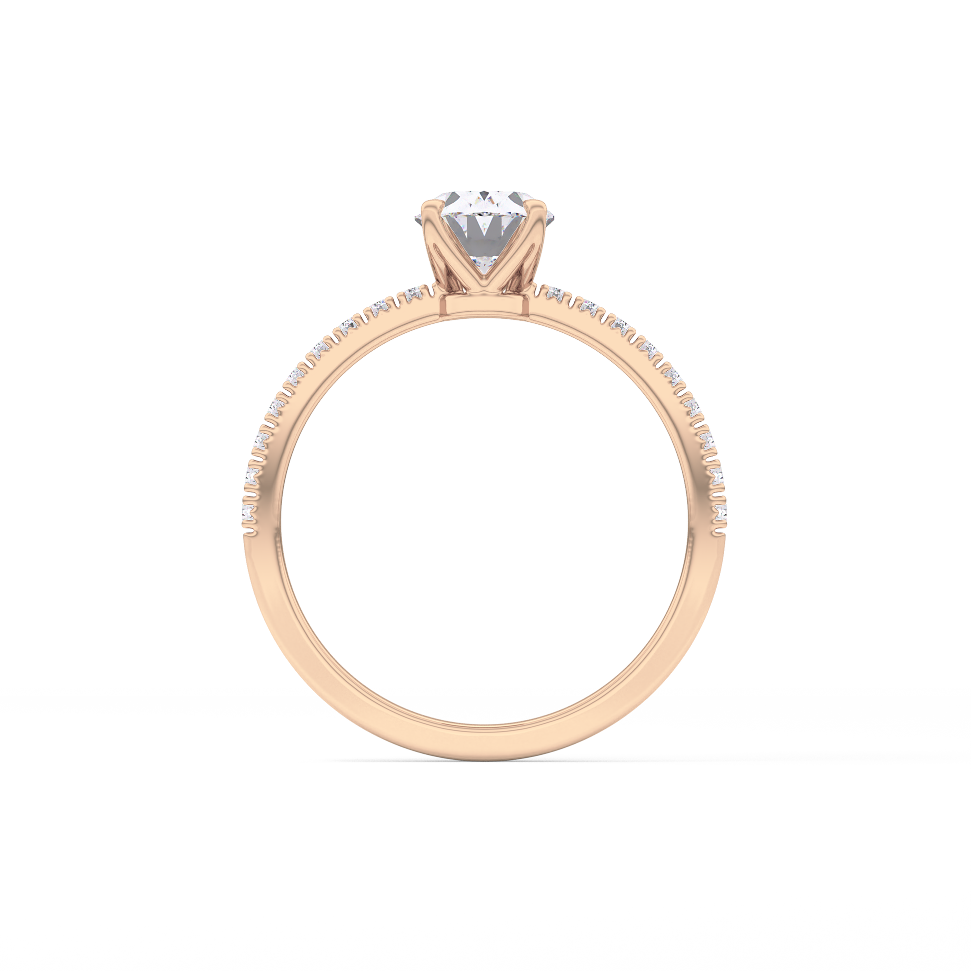Oval Pave Lab Grown Diamond Engagement Ring