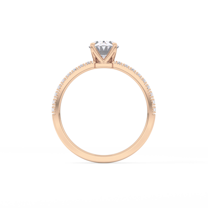 Oval Pave Lab Grown Diamond Engagement Ring