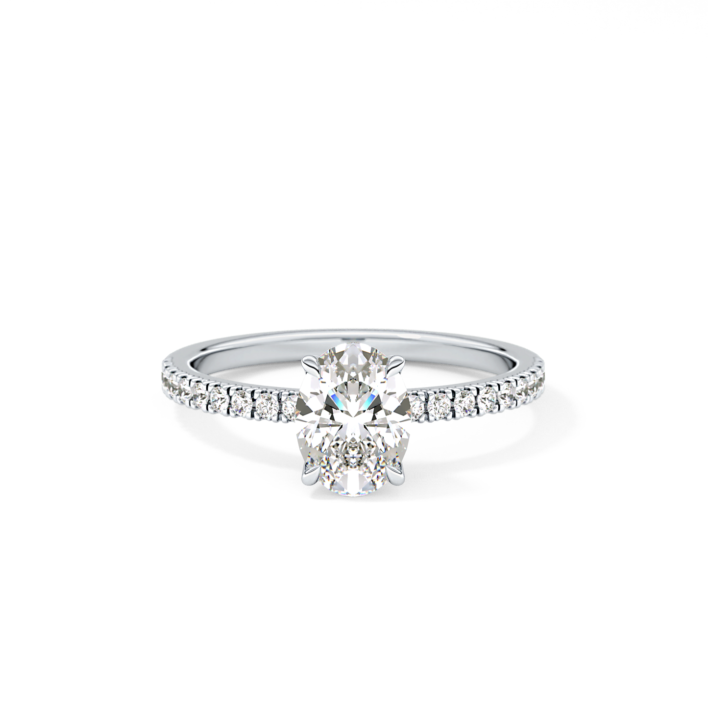 Oval Pave Lab Grown Diamond Engagement Ring